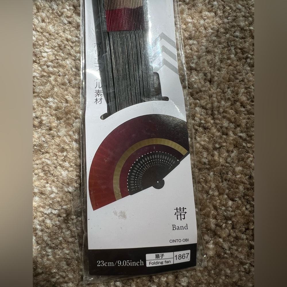 Daiso Japan Red & Black Ombre w Gold Paper Folding Hand Fan Traditional Japanese - Picture 4 of 6